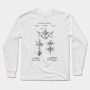 Ship Steering Wheel Patent Print 1944 Long Sleeve T-Shirt